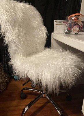 Linon faux fur online office chair