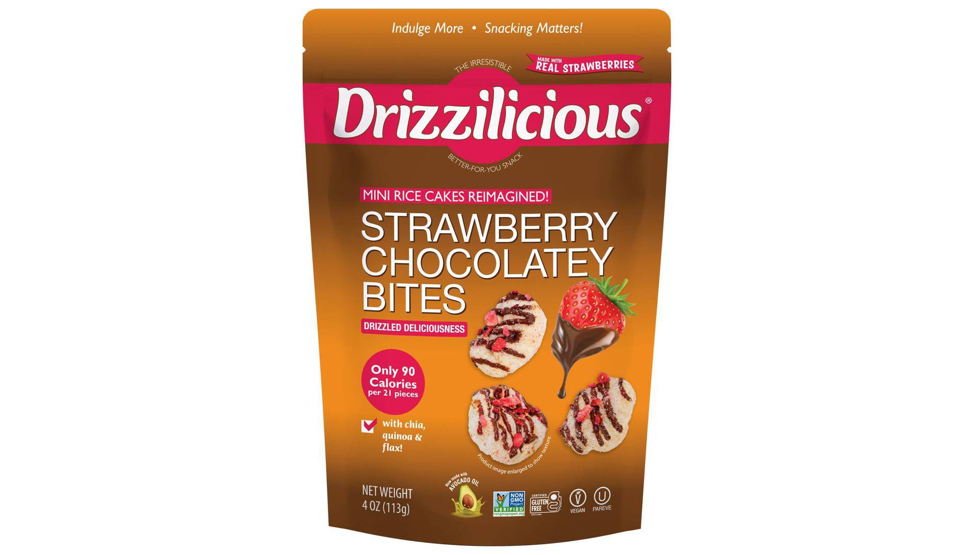 Drizzilicious Strawberry Chocolatey Drizzled Mini Rice Cake - 4oz