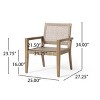 Set of 2 Acacia Wood Outdoor Club Chairs with Flat Wicker Seating and Transitional Style for Patio or Deck-Baofuwish - 4 of 4