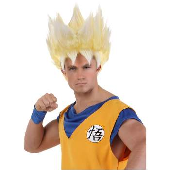 HalloweenCostumes.com   Men  Adult Super Saiyan Goku Wig, Yellow