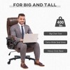 Vynxaria Big and Tall Office Chair, PU Leather Desk Chair 400lb,High Back, Tilt Function and Adjustable Height, Brown - 3 of 4