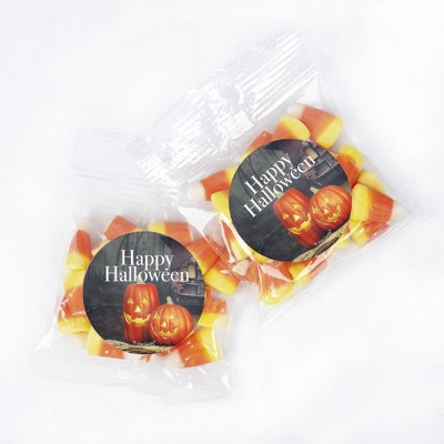 24 Ct Halloween Candy Party Favors Candy Corn Goodie Bags with Stickers - Pumpkins - By Just Candy