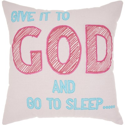 Nourison Trendy, Hip, New-Age Give to God-Go Sleep Multicolor Throw Pillow - 18" x 18"