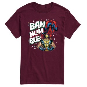 Men's - Marvel - Bah Hum Bub Wolverine And Deadpool Short Sleeve Graphic T-Shirt - 1 of 4