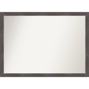 41" x 30" Non-Beveled Woodridge Rustic Gray Wood Bathroom Wall Mirror - Amanti Art - 1 of 4