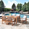 Weston 7pc Eucalyptus Wood Outdoor Dining Set: Weather-Resistant, High Back Chairs - Alaterre Furniture - 3 of 4