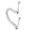 Unique Bargains RJ9 4P4C Connectors Plastic Stretchy Coiled Telephone Handsets Line Cable Grey White - 3 of 4