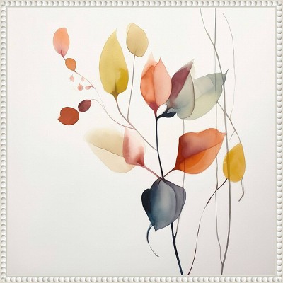 Fluid Floral Artistry I Abstract Canvas Print with White Floater Frame