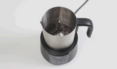 Compact Black and Stainless Steel Automatic Milk Frother