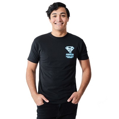 Superman Lightning Oversized Graphic Men's Black Crew Neck Short Sleeve T-shirt