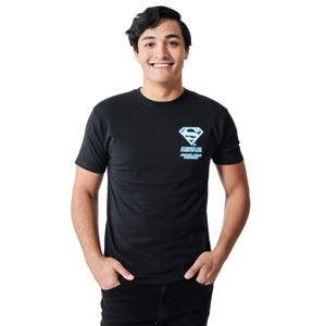 Superman Lightning Oversized Graphic Men's Black Crew Neck Short Sleeve T-shirt - 1 of 4
