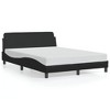 vidaXL Bed Frame without Mattress Black 53.9"x74.8" Faux Leather - 2 of 4