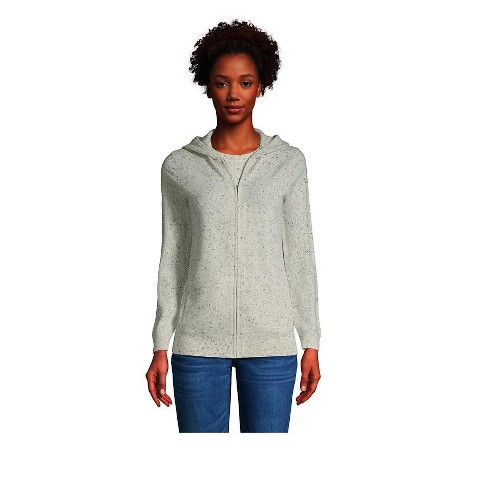 Lands' End Women's Cashmere Front Zip Hoodie Sweater : Target