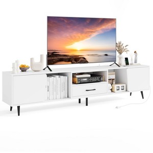 Tangkula 79" TV Stand for TVs up to 90 Inches Entertainment Center w/ AC Outlets - 1 of 4