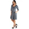 Plus Size Fit and Flare Dress - 24seven Comfort Apparel™ - 2 of 4