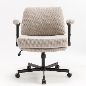 Kumasinova Extra-Wide Criss Cross Office Chair,Comfy Swivel Chair with Flip-up Armrests & Thick Cushion,Ergonomic Desk Chair for Office,Bedroom - 1 of 4