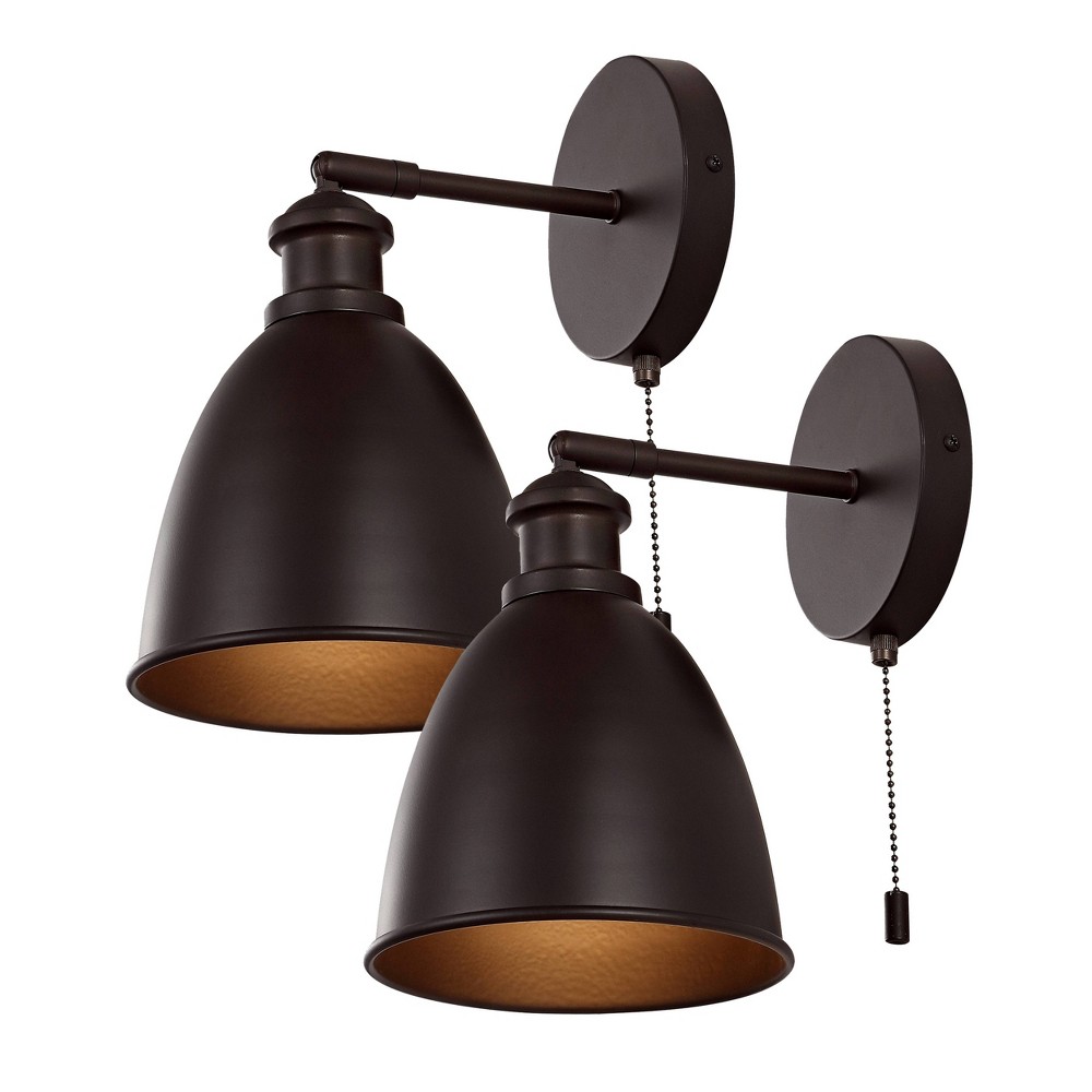 6.5" LED 1-Light Hudson Bohemian Iron Wall Sconce Oil Rubbed Bronze - JONATHAN Y: Hardwired, Pull-Switch, UL Listed