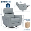 Power Recliner Chair, Swivel Rocker Glider Chair with USB Ports, Upholstered PU Leather Nursery Recliner Chair for Living Room - 2 of 4
