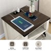 Dyonery 18" Blue Nightstand with Chargers Rustic Wooden High Nightstand with 2 Drawers for Bedroom, Living Room and Closet - 4 of 4