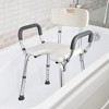 Shower Chair Seat for Senior up to 350lb Capacity with Padded Armrests for Bathtub Slip Resistant Shower Seat Adjustable Height - 3 of 4