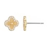 Adornia 14k Gold Plated Button Clover CZ Halo Stud Earrings - 4 of 4