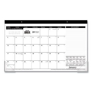 Compact Desk Pad, 18 x 11, White Sheets, Black Binding, Clear Corners, 12-Month (Jan to Dec): 2025 - 1 of 3