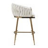 Hrinhom Set of 2 Bar Stools,Velvet Counter Height Bar Stools,Metal Golden Legs - 4 of 4
