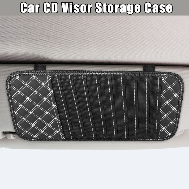 Unique Bargains Car CD Visor Storage Cases Vehicle Sun Visor Organizer with 10 DVD Storage Sleeves 12.8"x6.1" 2 Pcs, 2 of 7