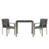 vidaXL 3 Piece Patio Dining Set with Cushions Gray Poly Rattan - 3 of 4