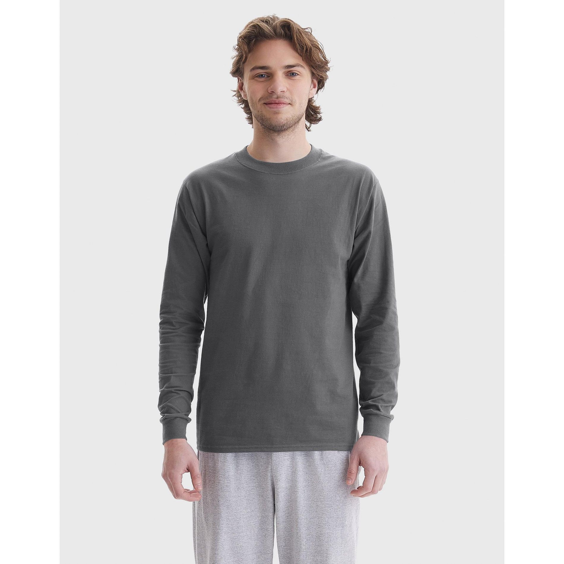 Hanes Beefy Men's Long Sleeve T-Shirt, Cotton