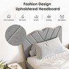 CAVINAS Modern Platform Bed, Queen Size Bed Frame with Upholstered Headboard & Wooden Slats - No Box Spring Needed, Easy Assembly - 4 of 4
