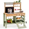 ROBOTIME Play Food And Toy Kitchens Outdoor Play Kitchen, Wooden Kitchen Toy, Play Kitchen Accessories, Gift for Girl Boy, Green, 11.4"*28.7"*34.4" - 4 of 4