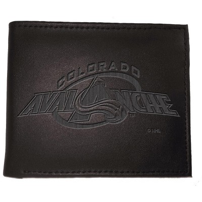 Evergreen NHL Colorado Avalanche Black Leather Bifold Wallet Officially Licensed with Gift Box