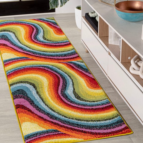 Home Dynamix Splash Adja Abstract Rainbow Swirl Area Rug - Bed