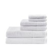 6Pcs 100% Cotton Solid Color Bath Towel Set, Anti-Microbial Certified Waffle Jacquard Quick Dry Bath Towel - 2 of 4