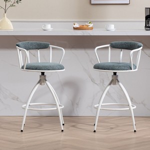 CAVINAS 25.98"Modern Swivel Bar Stool,Set of 2,Upholstery Counter Height Barstools with Backrest,Counter Stools for Bars,Kitchen Island - 1 of 4