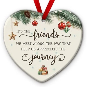 Lomsoe Best Friend Journey Christmas Ornament Heart Shaped Holiday Tree Decor Friendship Keepsake Christmas Tree Hanging Decoration Xmas Gift - 1 of 1