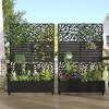 SpassWay 72"H Two-tone Patio Planter Box with Trellis Metal Raised Garden Bed Black Decorative Privacy Screen with Wheels - 3 of 4