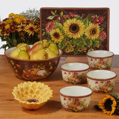 Harvest Blessings Ceramic Rectangular Thanksgiving Platter
