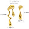 Melting Liquid Drop Earrings, Gold Asymmetrical Mismatched Stainless Steel Earrings for Women, Irregular Waterdrop Statement Jewelry. - 4 of 4