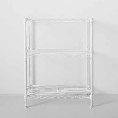 white wire storage shelves