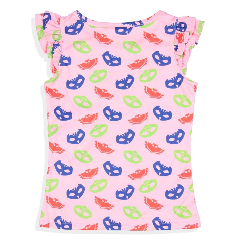 PJ Masks Toddler Girls' Gekko Catboy Owlette Sleep Pajama Sleep Set Shorts Pink, 3 of 6