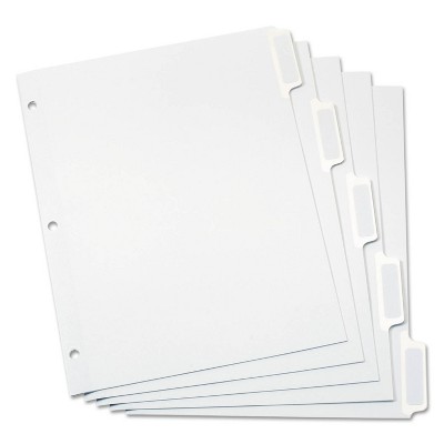 Oxford 5-ct File Divider (5-Tab) - White (11"X8.5")