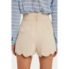 Women's HIGH-WAISTED SCALLOP TRIM SHORTS - BluIvy - 2 of 2