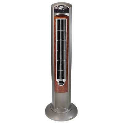 Lasko T42954 43 Inch 3-Speed Wind Curve Quiet Slim Widespread Oscillation Tower Fan with Remote Control, Nighttime Setting, and Timer, Silverwood