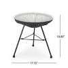 Kumasinova 18" Industrial Tempered Glass Top Outdoor Side Table with Rattan Frame&Iron legs,Patio Accent End Table for Poolside,Garden&Porch,White - 2 of 4