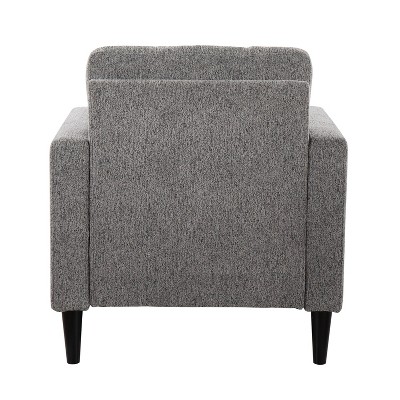 Wendy Dark Gray Plush Padded Contemporary Accent Chair