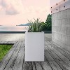 Rosemead Home & Garden Square Concrete Outdoor Planter Pot Chalk White 9"x9"x20" - 4 of 4