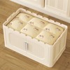 FONTOI 5 Tiers Folding Storage Cabinet with Wheels, Collapsible Storage Bins, Closet Organizers, Cream White, 11.81"*50"*19.69" - 4 of 4