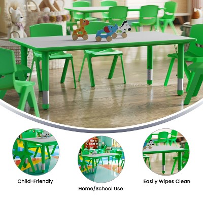 Green and Gray Adjustable Height Kids Activity Table